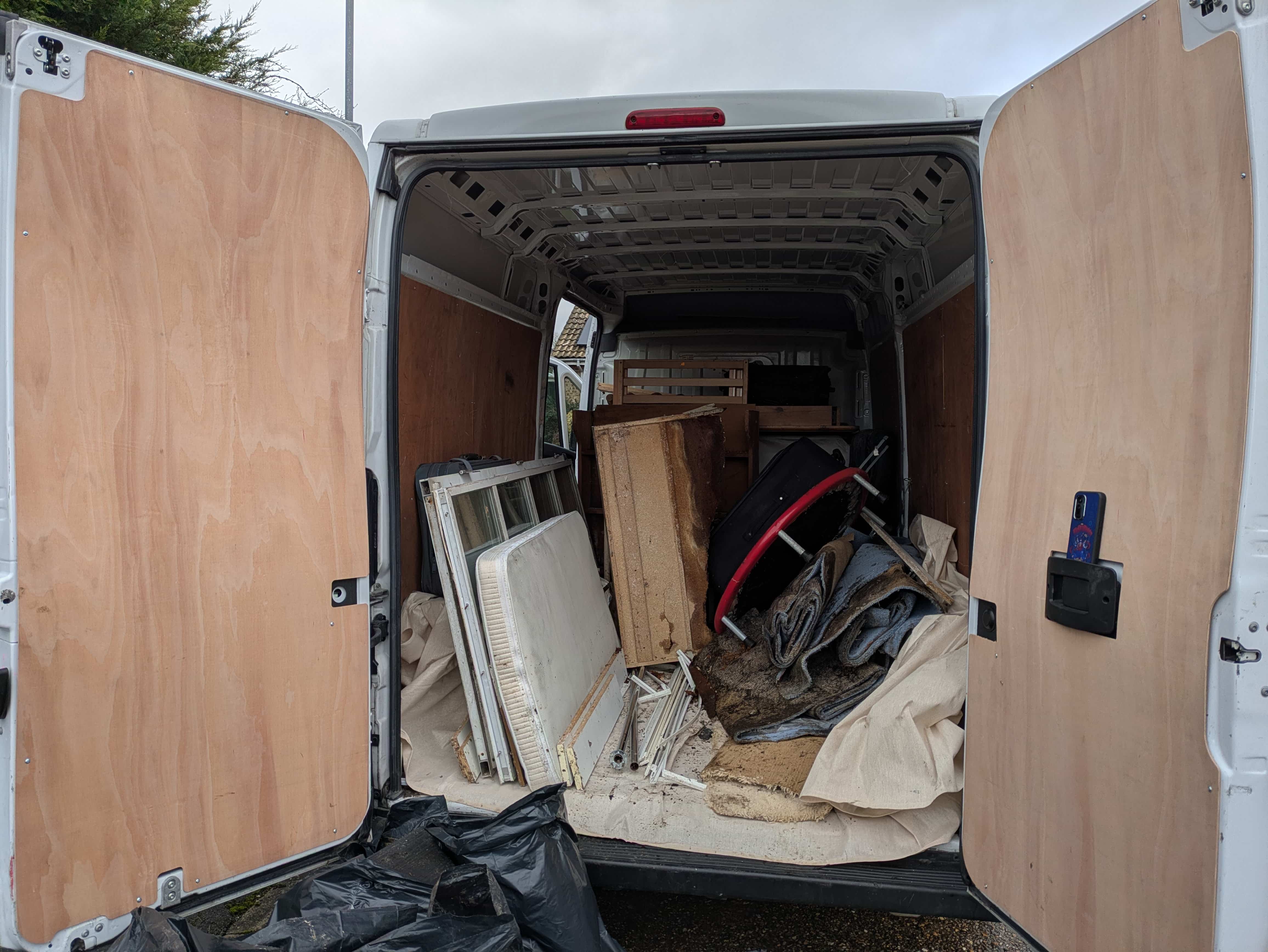 Mike at work on a house clearance in Huntingdon